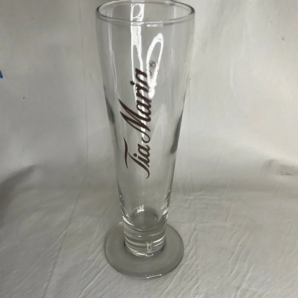 Tia Maria 16 Ounces Clear Glass Cocktail Drinking Bar Accessories 9 1/2 In Tall